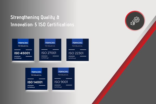 KALAMARAKIS AUTOMATION Achieves Certification in Five International ISO Standards by TÜV Hellas